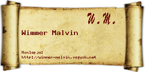 Wimmer Malvin névjegykártya